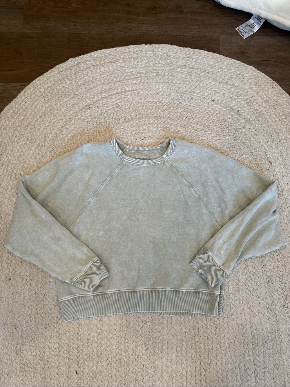 American Eagle Outfitters Washed Sage Crew Sweatshirt